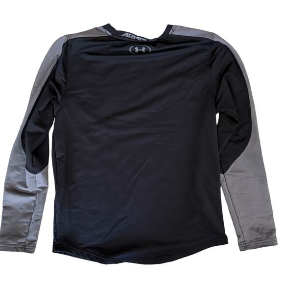 Under Armour Coldgear Black/Gray Crew Neck Loose Fit Long Sleeve Shirt - Medium - Picture 2 of 3